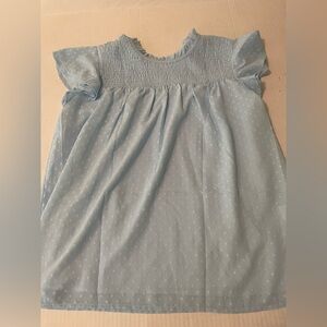 Women’s Light Blue Smocked shirt